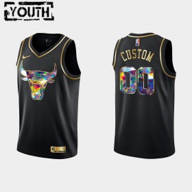 Dres Chicago Bulls Prilagođeni Nike 2021-22 Crno Golden Edition 75th Anniversary Diamond Swingman - Dječji